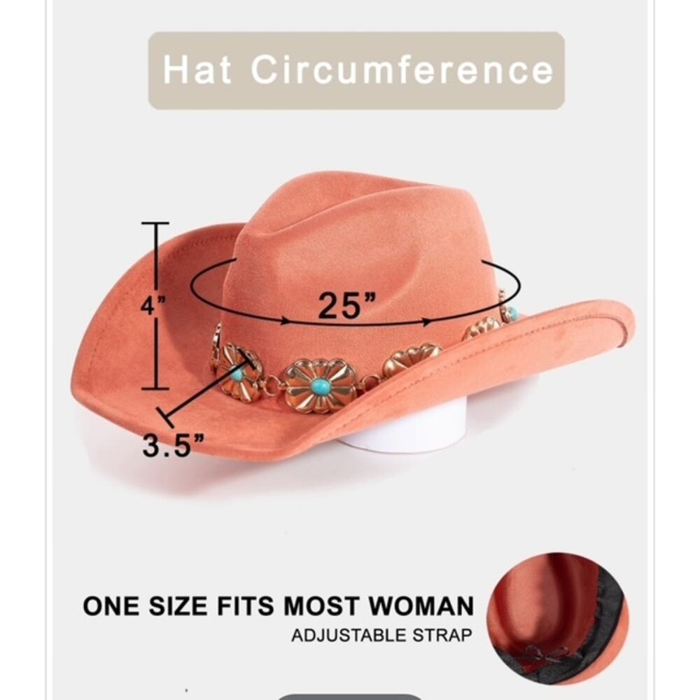 Turquoise Stud Rectangular Concho Chain Western C… - image 2